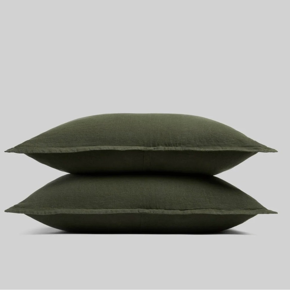 Parachute King Evergreen Linen Pillow Shams Two (2)